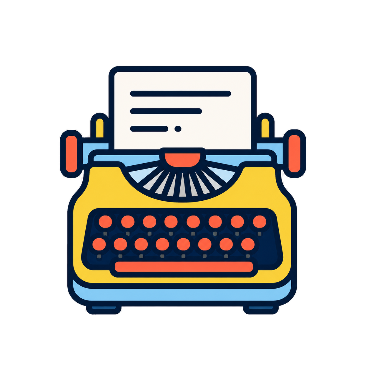 Typewriter icon for blog post form