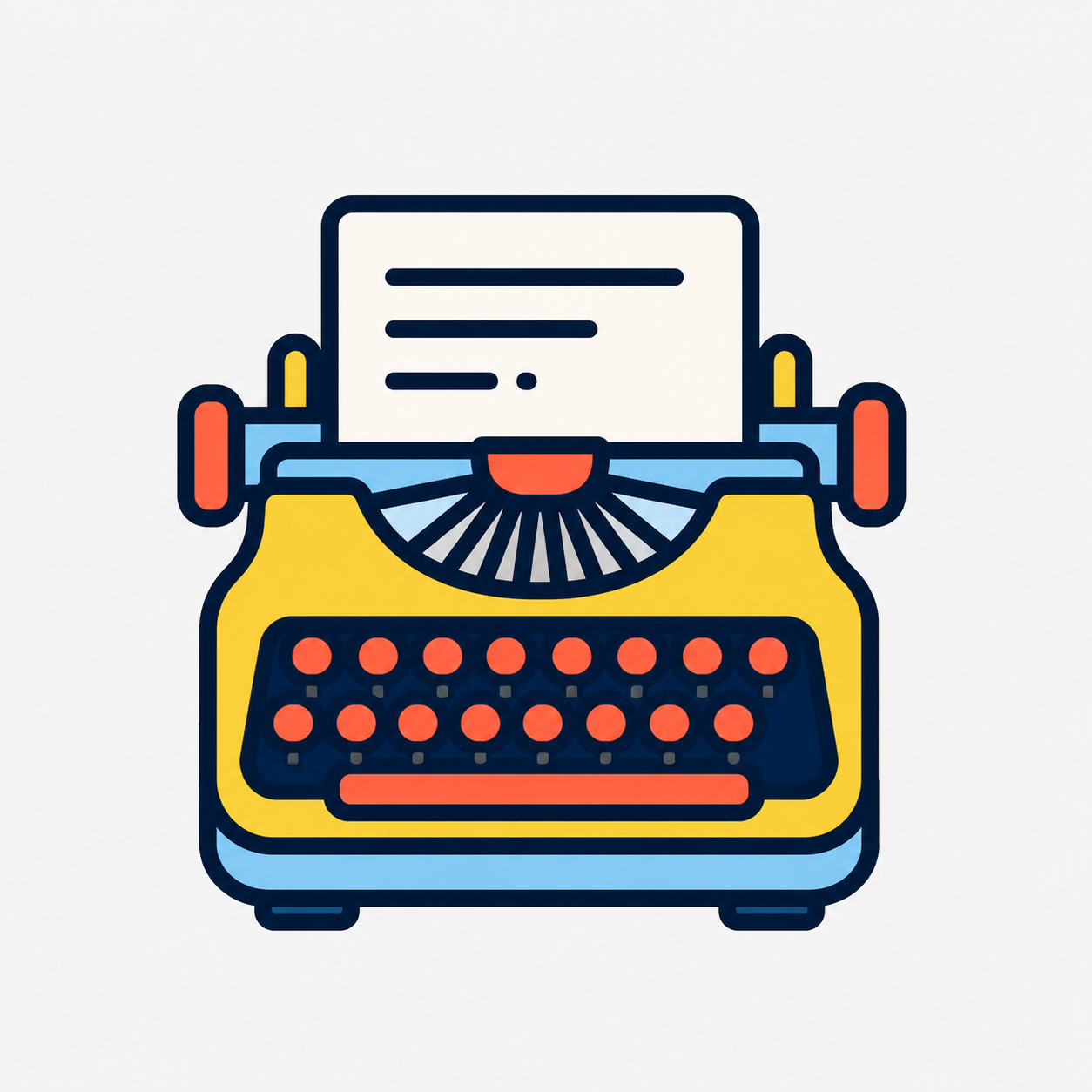 Typewriter icon for blog post form
